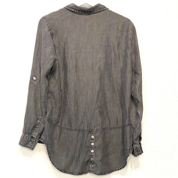 Liverpool Grey Long Sleeve Button Down Shirt Top Medium - Picture 11 of 11